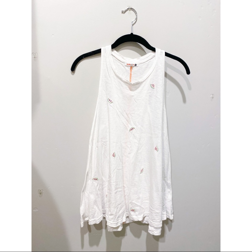 Sunday embroidered watermelon tank top